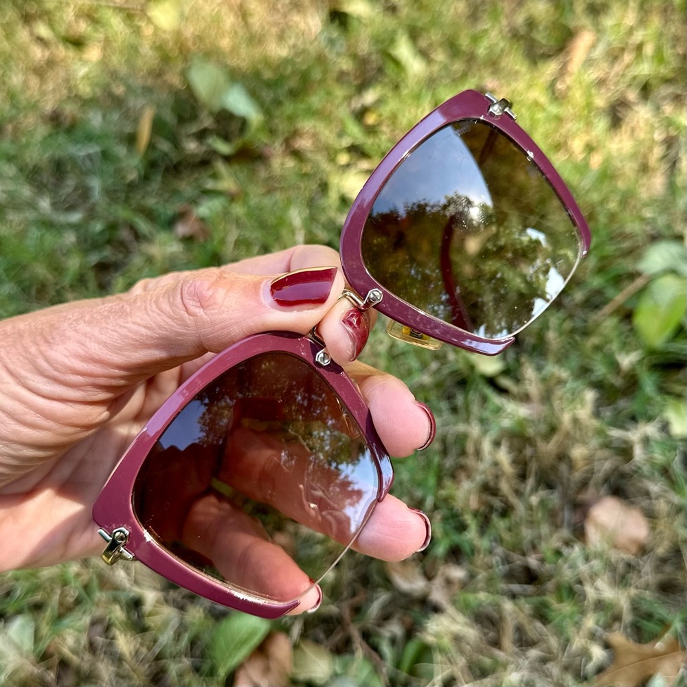 Miu Miu , burgundy and gold, contemporary, designer sunglasses!